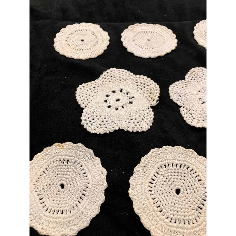 Handmade Crochet Doilies White Set of 8 Handmade Vintage Style